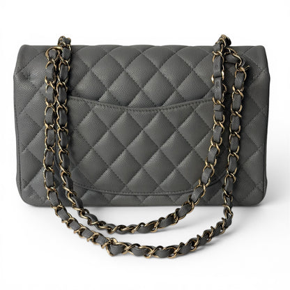 Chanel - Sac Classique Timeless cuir caviar gris