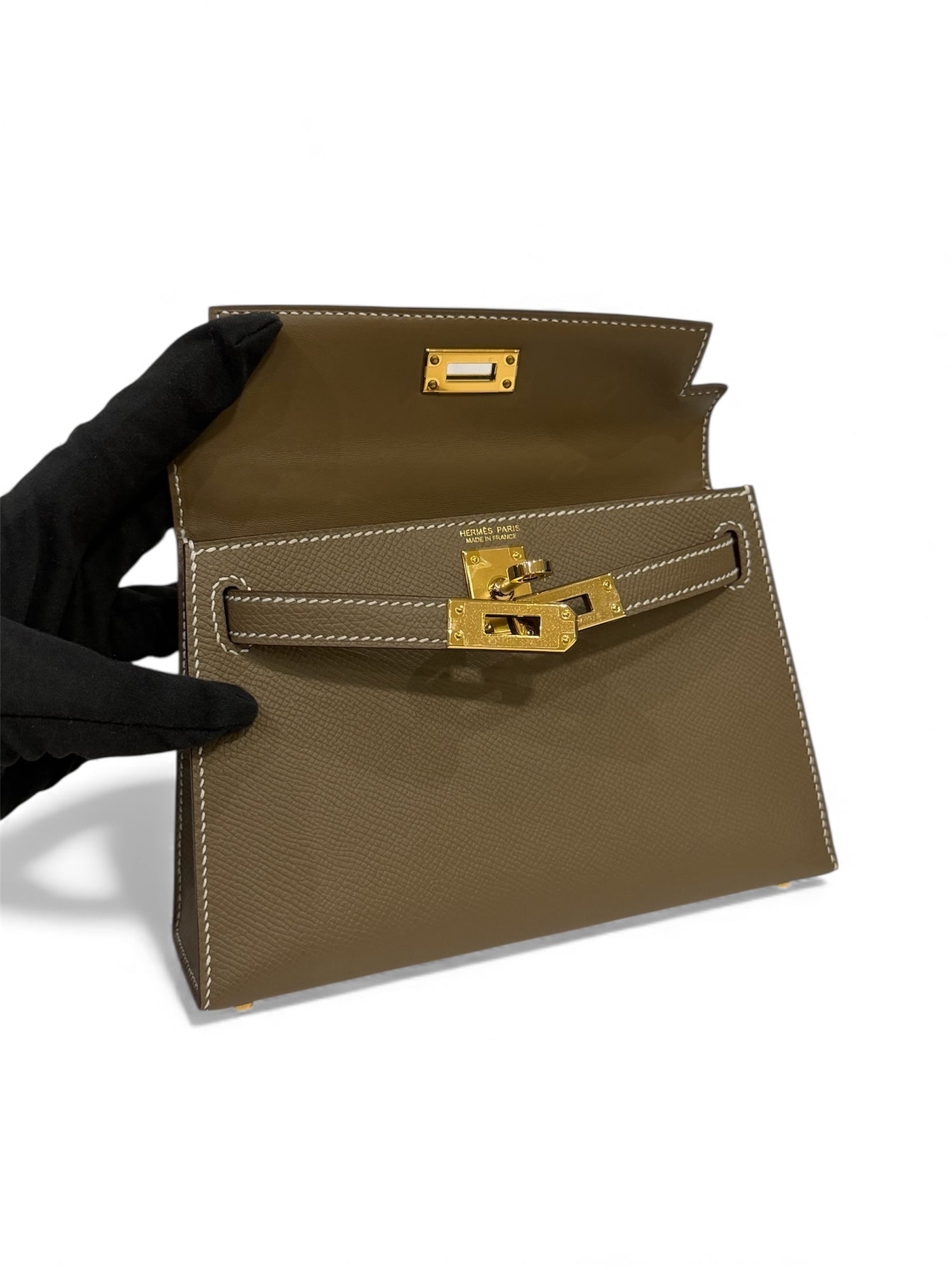 Hermès - Sac Kelly II sellier Mini Étoupe