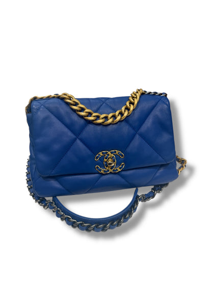 Chanel - Sac 19 small bleu électrique