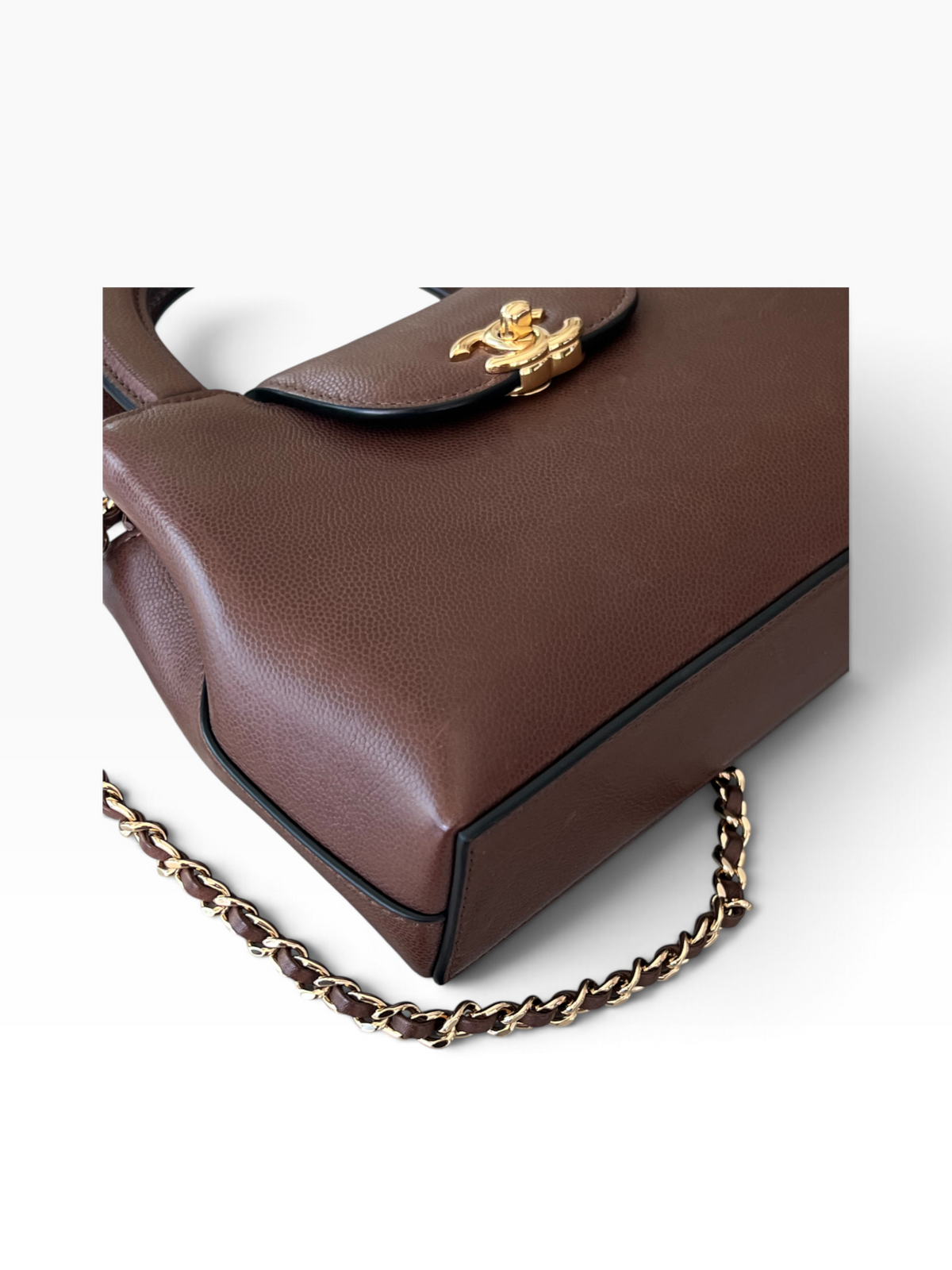 Chanel - sac petit shopping Kelly chocolat
