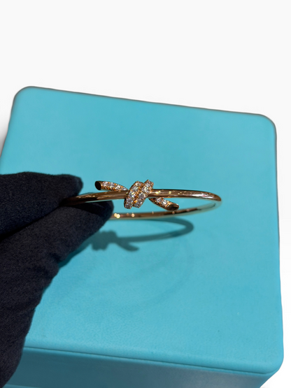 Tiffany &amp; Co - Bracelet Knot or rose et diamants