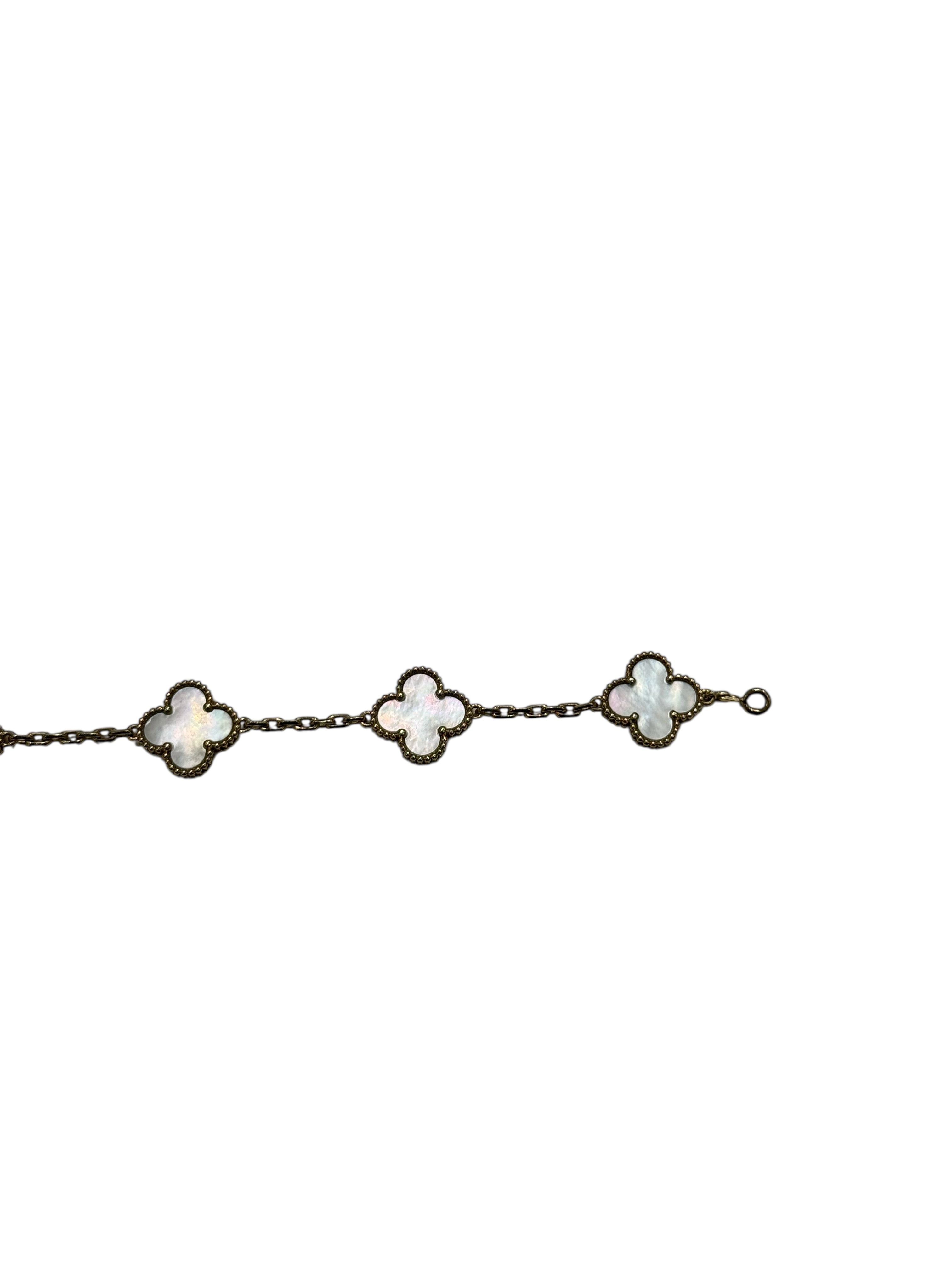 Van Cleef - Bracelet Vintage Alhambra 5 motifs Nacre