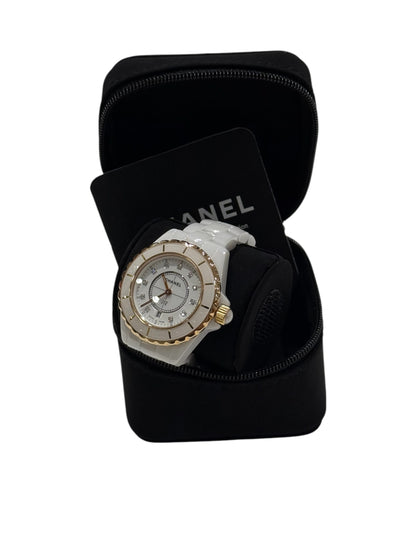 Chanel - J12 33mm index diamants et lunette or jaune