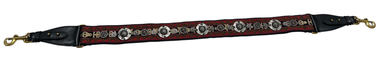 Dior - bandoulière ethnique cuir noir