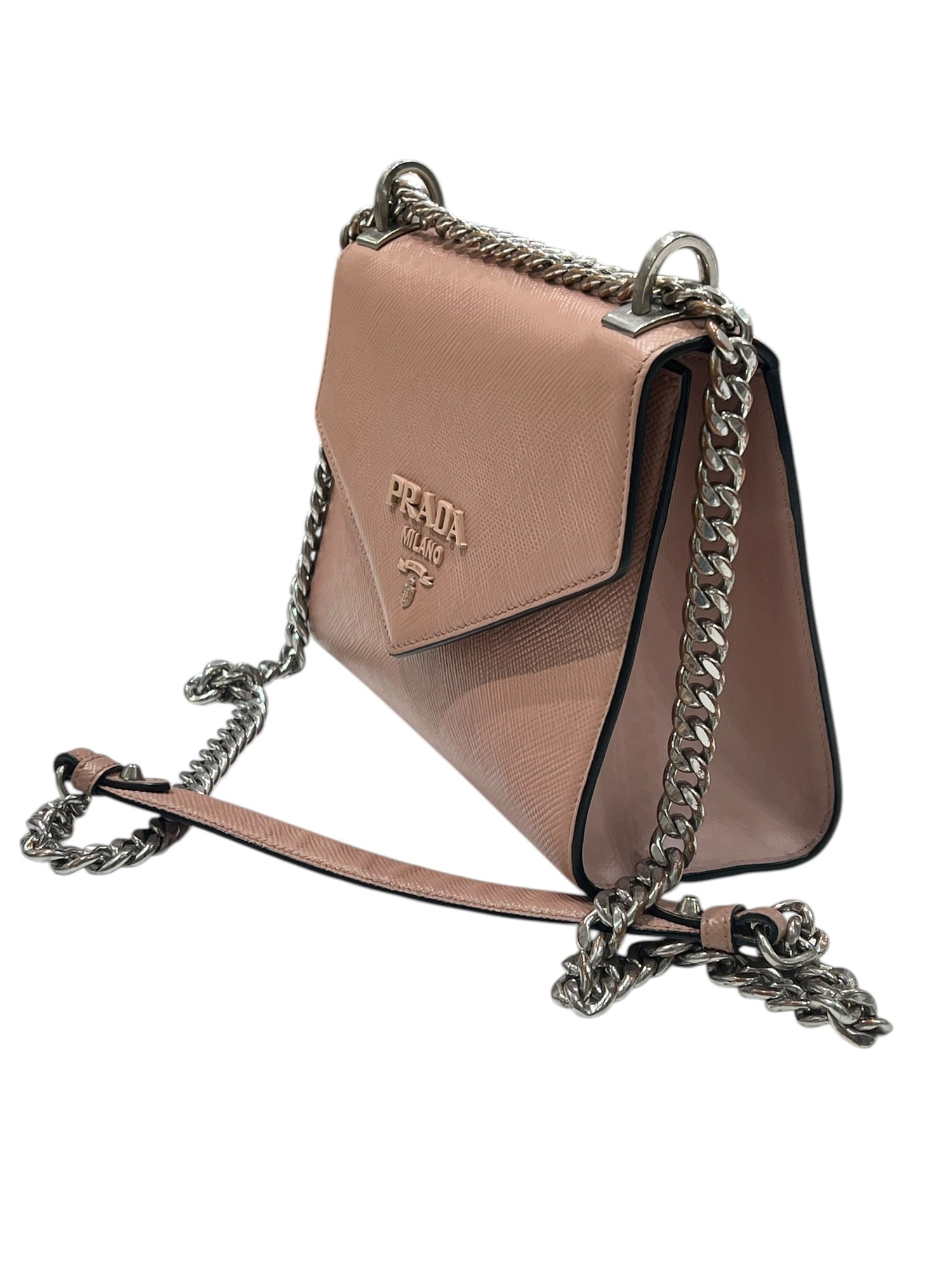 Prada - sac cuir saffiano rose nude