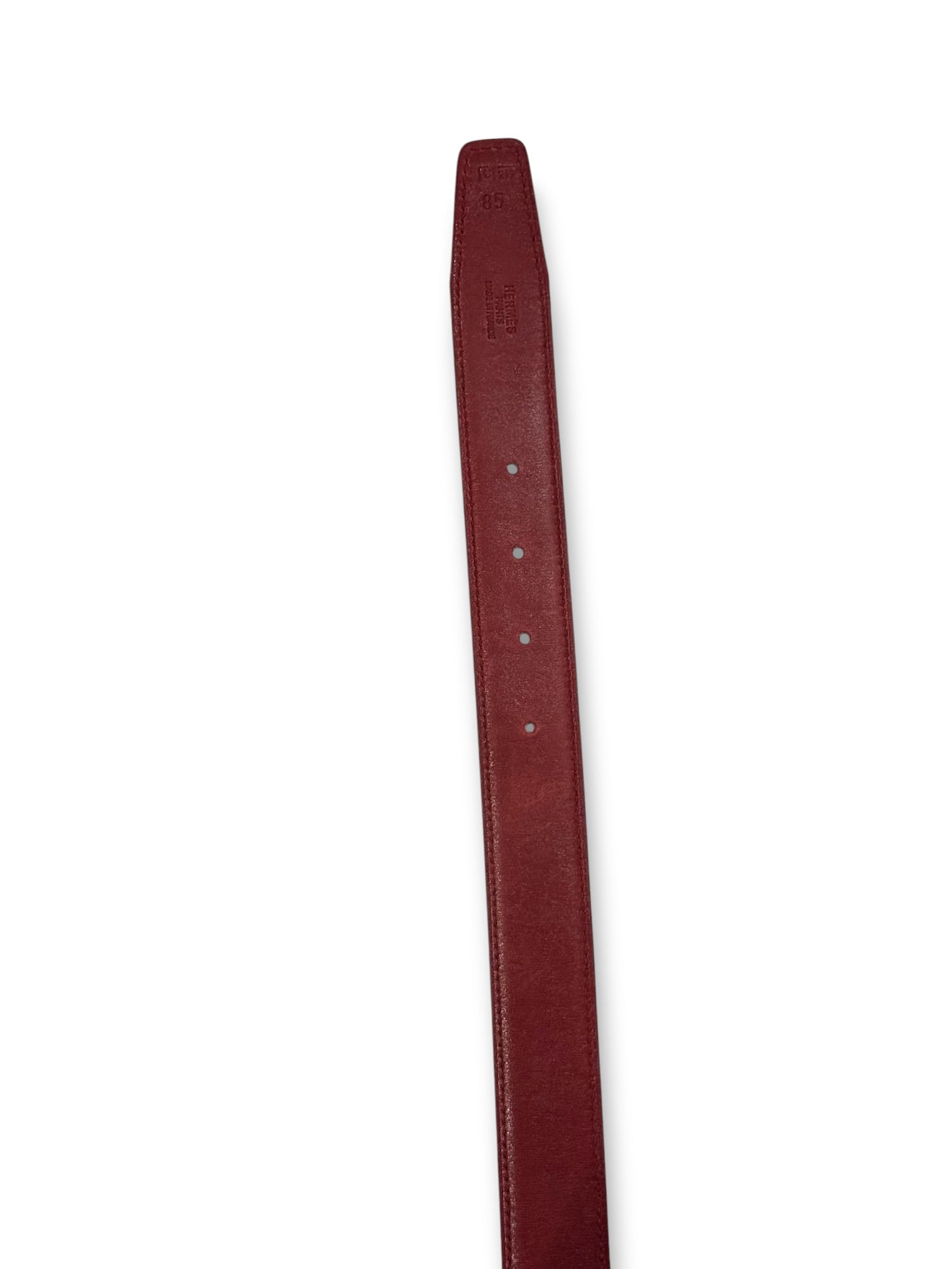 Hermès - Ceinture Chaîne D’ancre Gris/Rouge T85