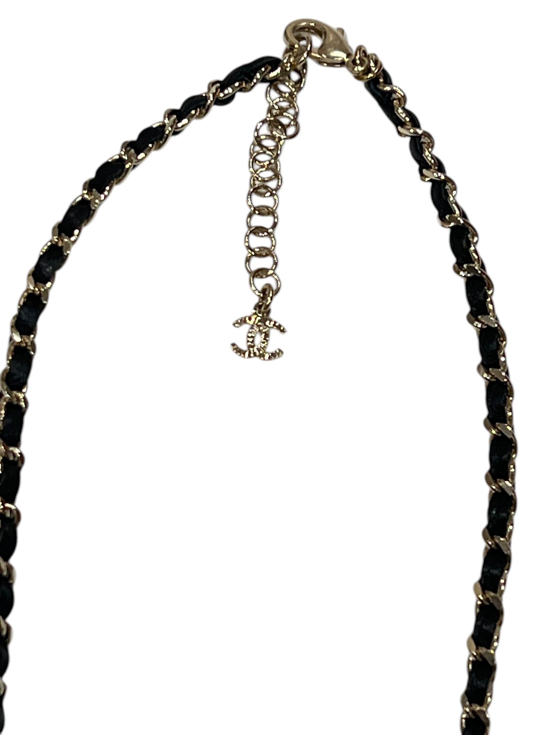 Chanel - Sautoir chaîne entrelacée de cuir