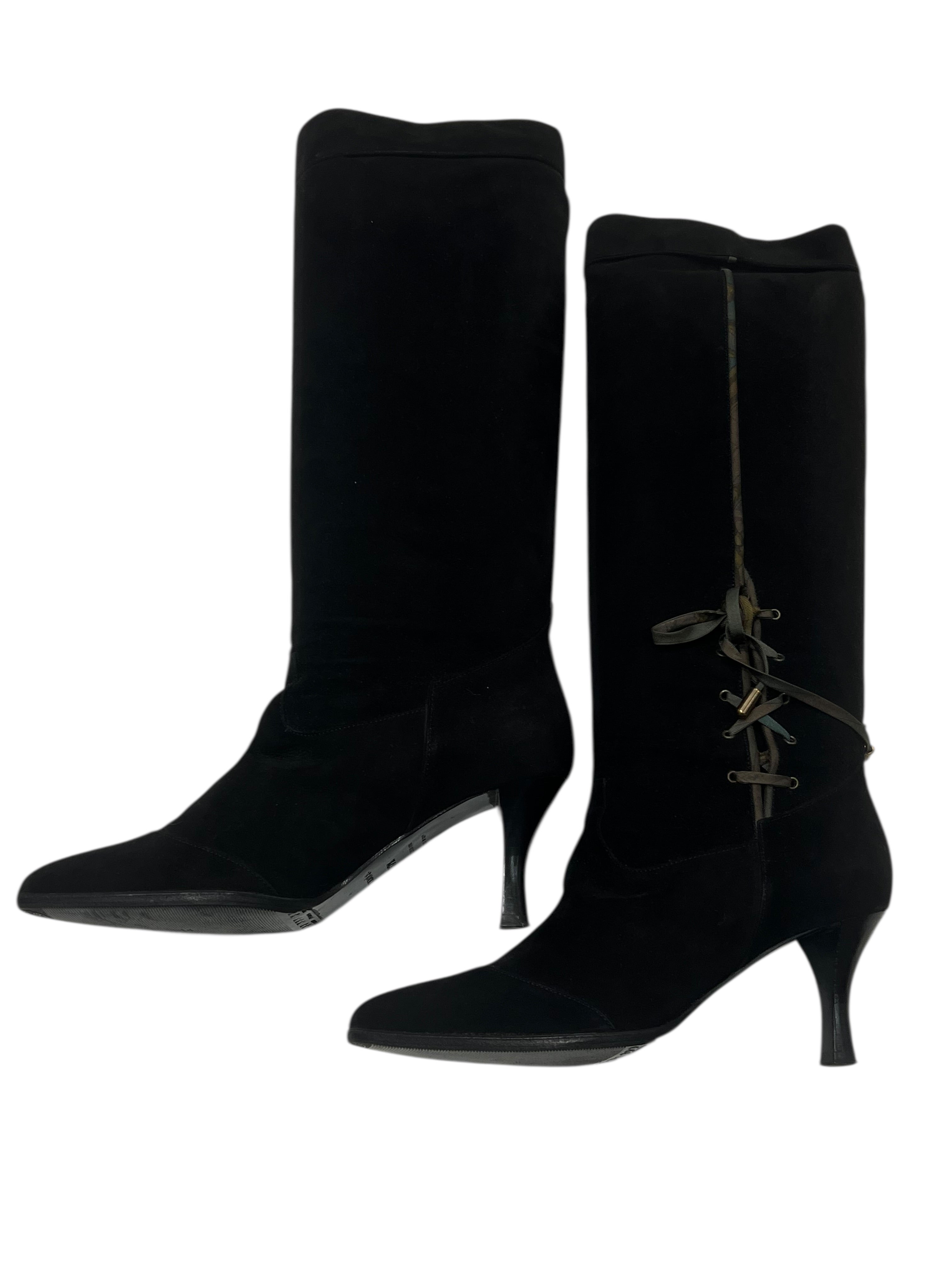 Hermès - bottes daim T 37,5