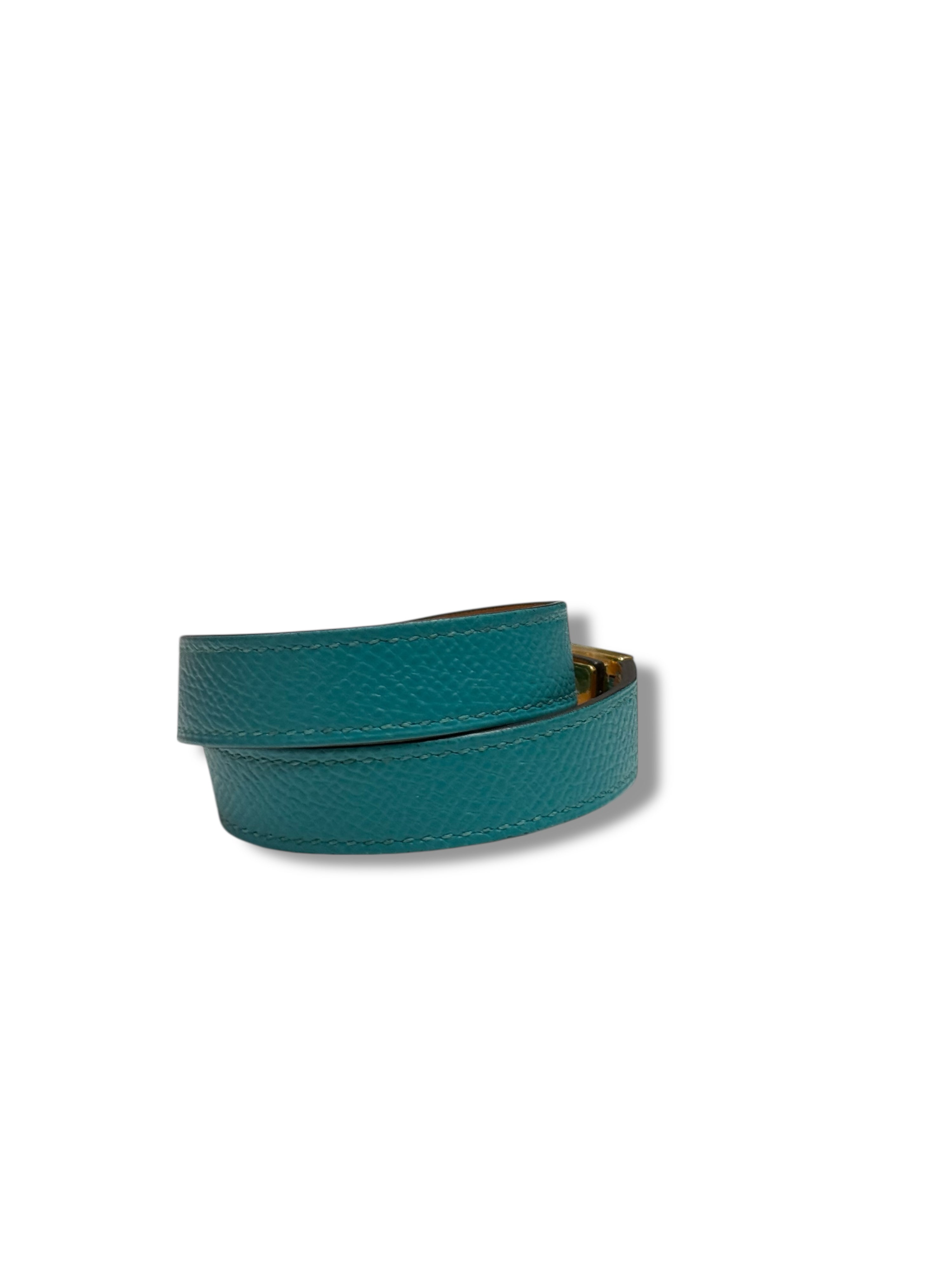 Hermès - Bracelet double tour Drag bleu GHW
