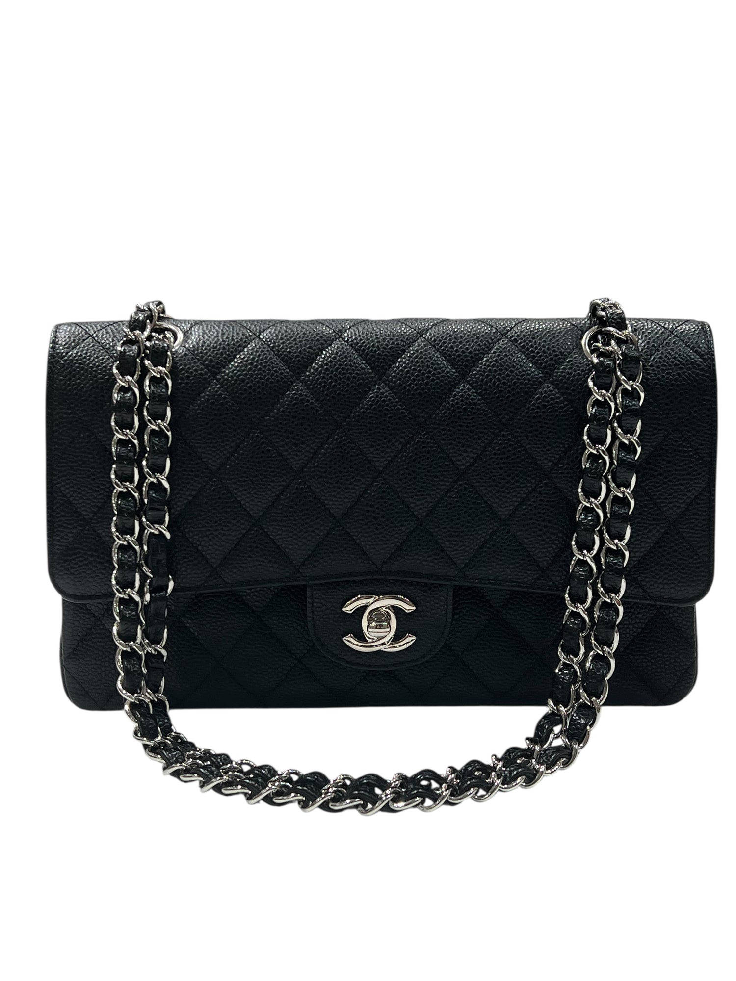 Chanel - Sac classique 11.12 timeless médium cuir caviar noir