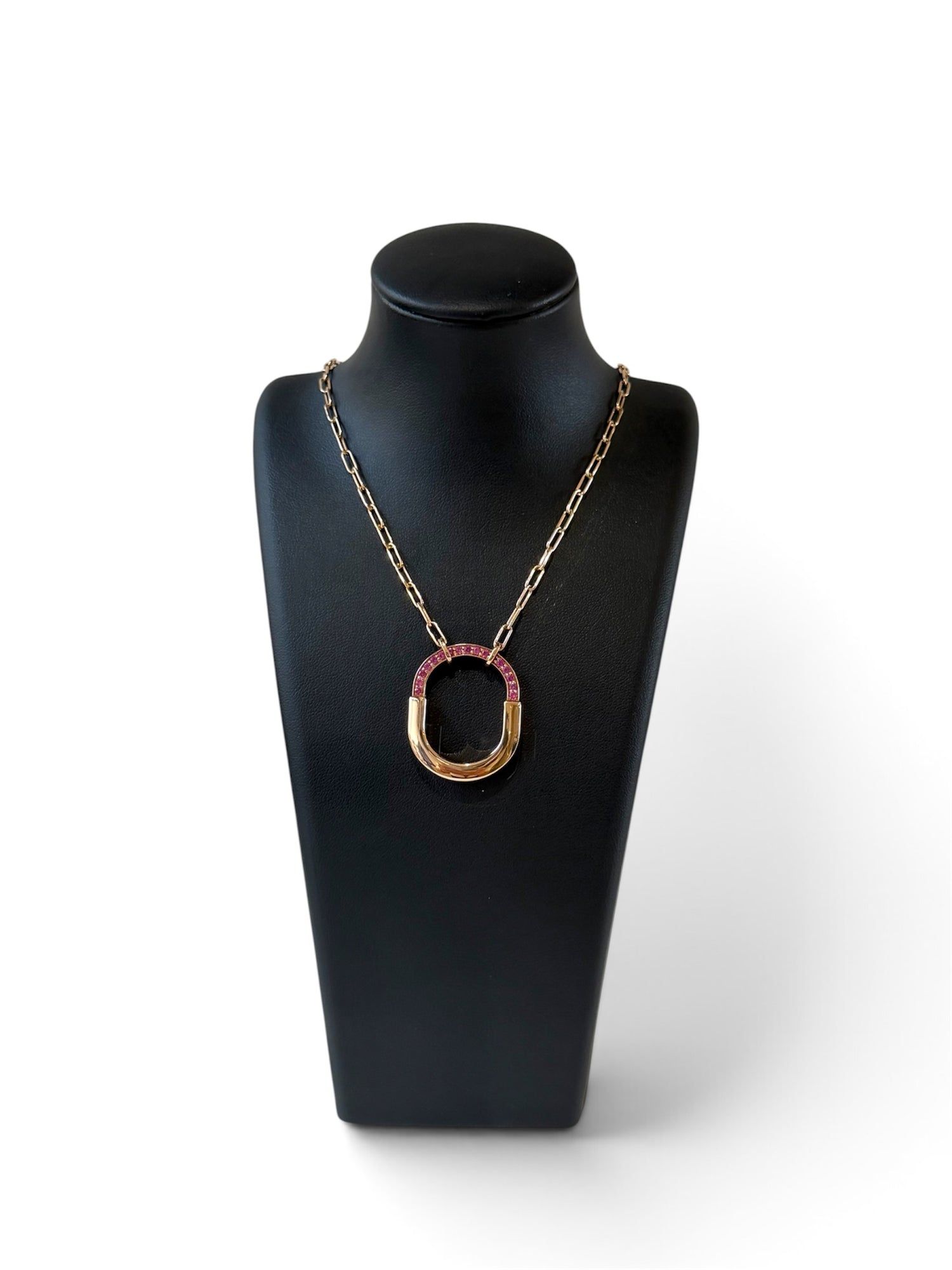 Tiffany & Co - Collier Lock or rose et saphirs roses