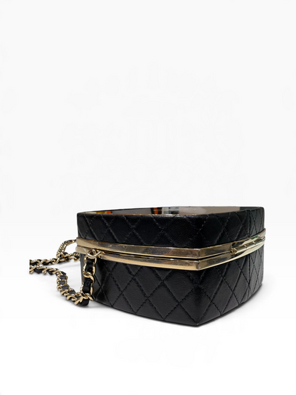Chanel - Sac Minaudière boite maquillage cuir noir