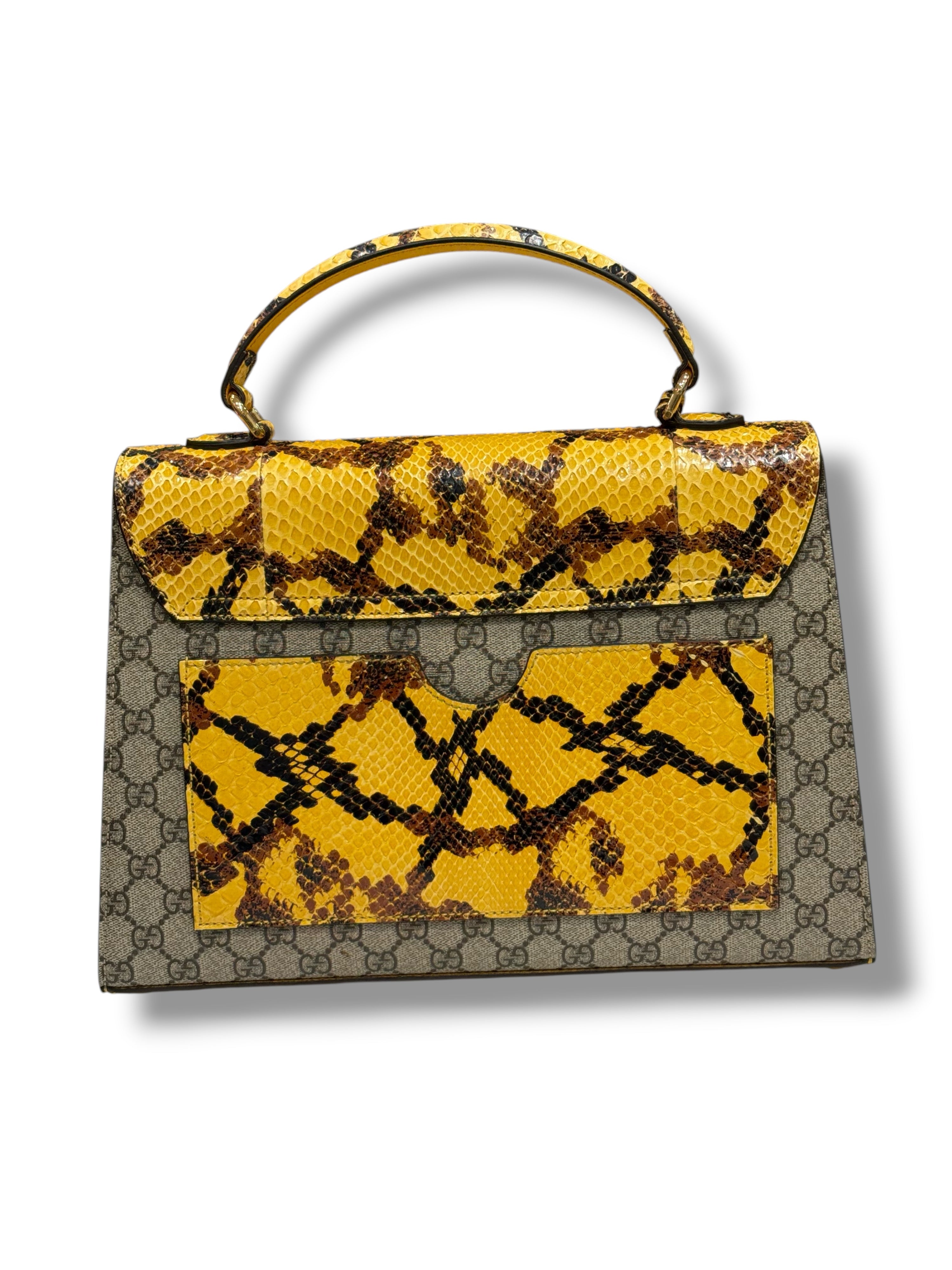 Gucci - Sac Padlock GM Be touch toile et python