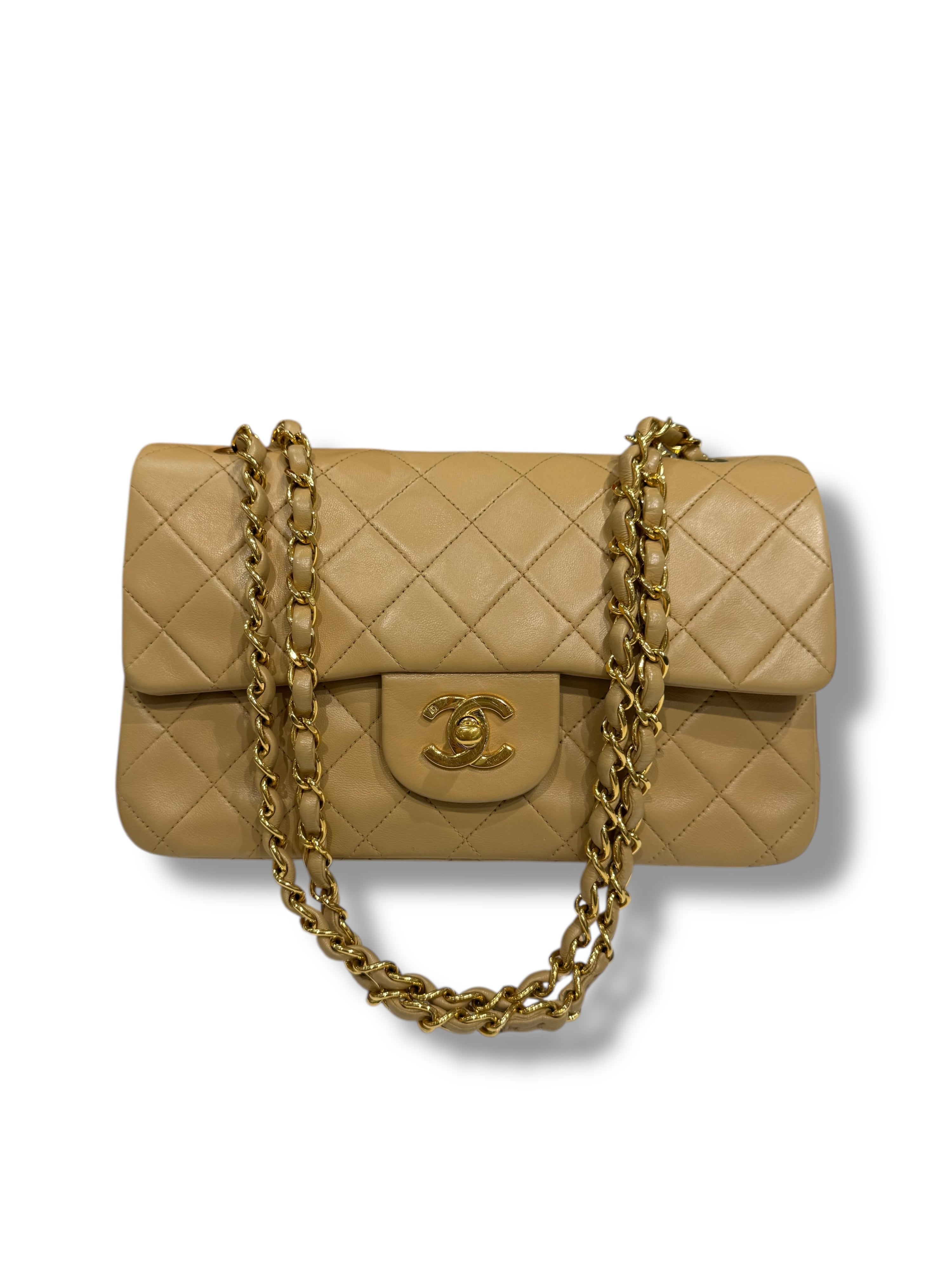 Chanel - Borsa classica Timeless Small in pelle color cammello