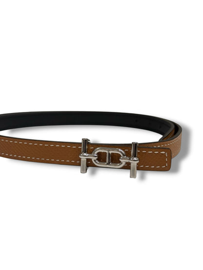 Hermès - Ceinture Ancre noir/gold T75 13mm