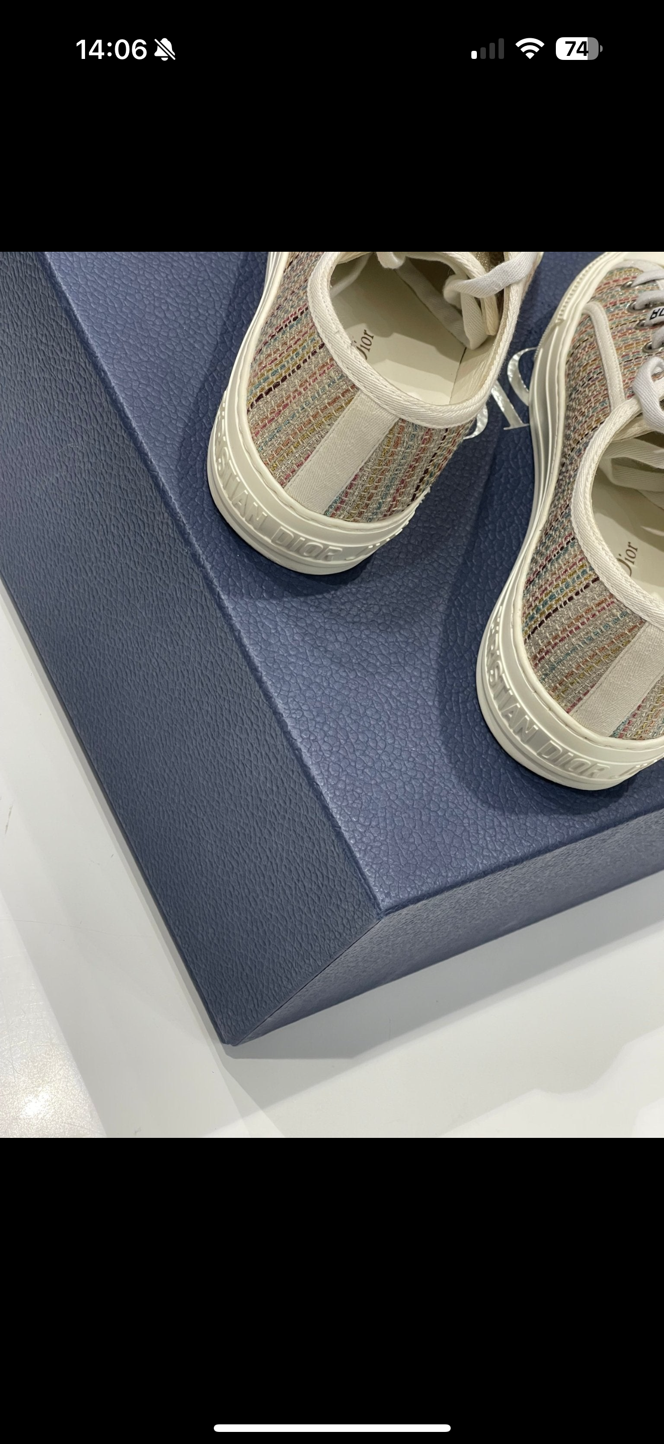 Dior - Sneakers walk’n Dior écru et fils métallisés colorés T 37
