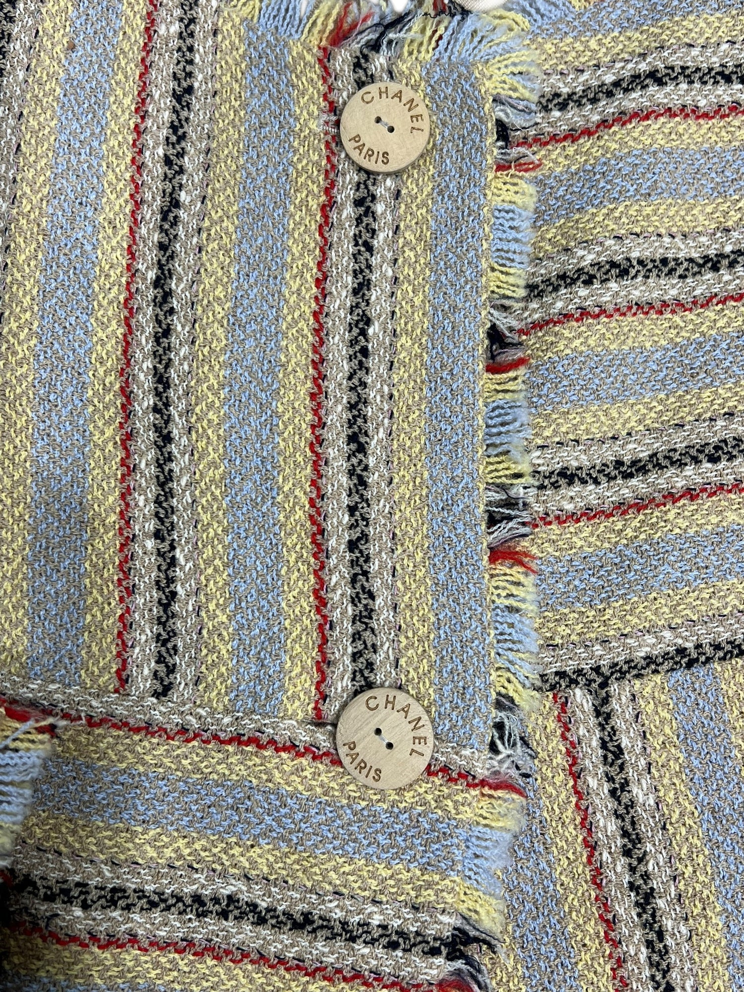 Chanel - veste laine et lin rayée T40