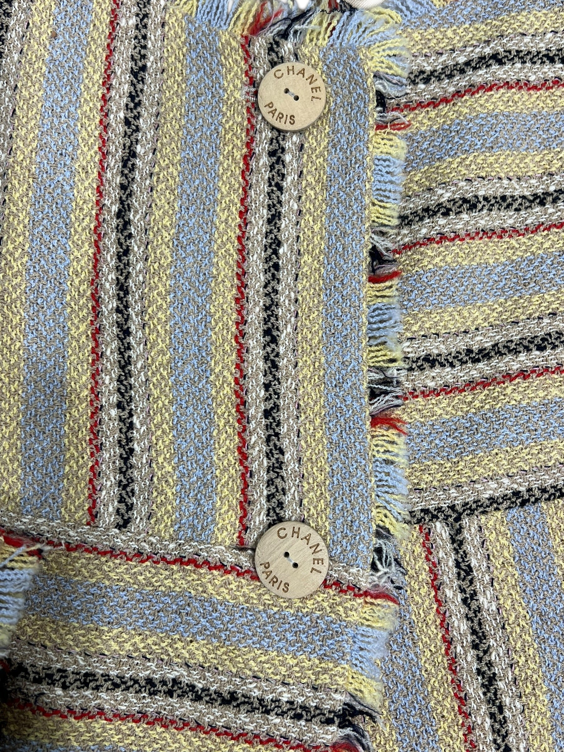 Chanel - veste laine et lin rayée T40