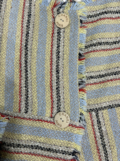 Chanel - veste laine et lin rayée T40