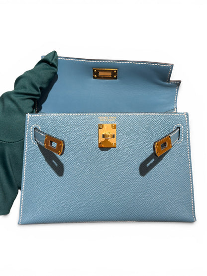 Hermès - Sac Mini Kelly Bleu Jeans