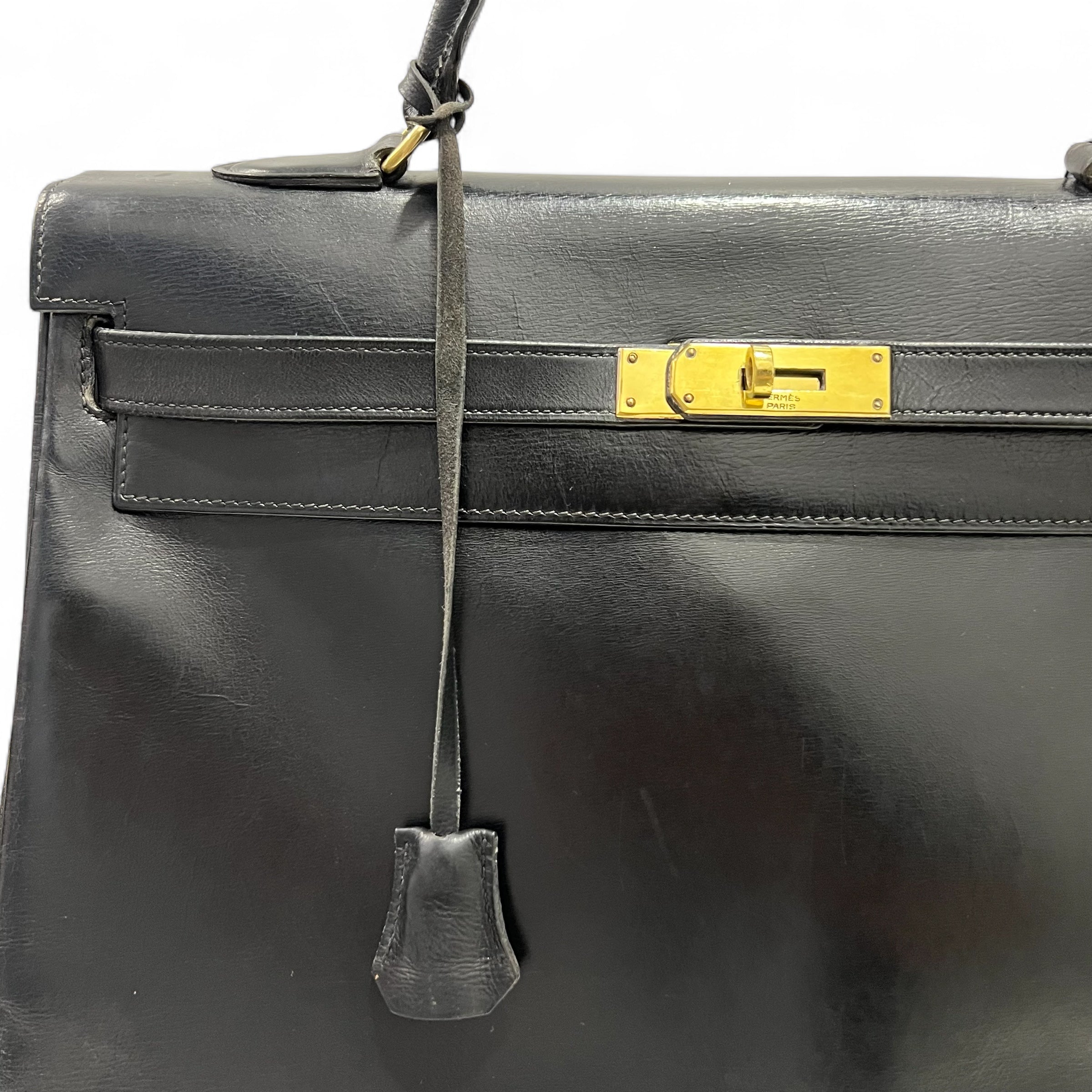 Hermès - Sac Kelly 35 vintage cuir Box