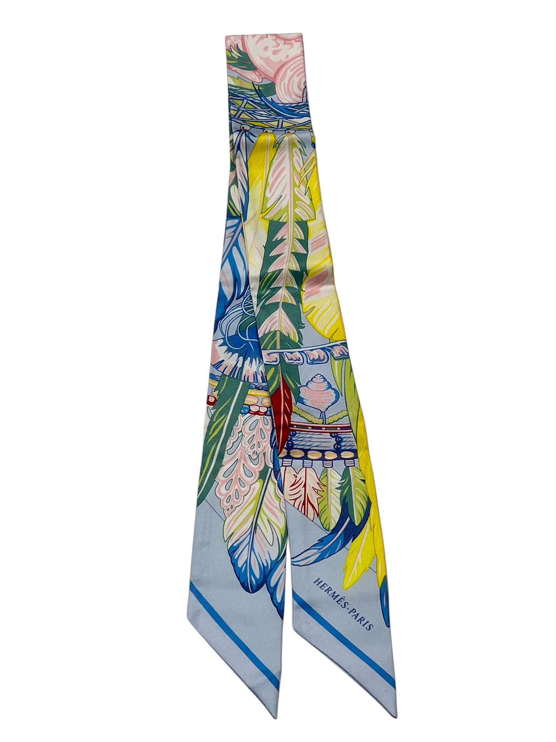 Hermès - Twilly tons jaune/bleu ciel