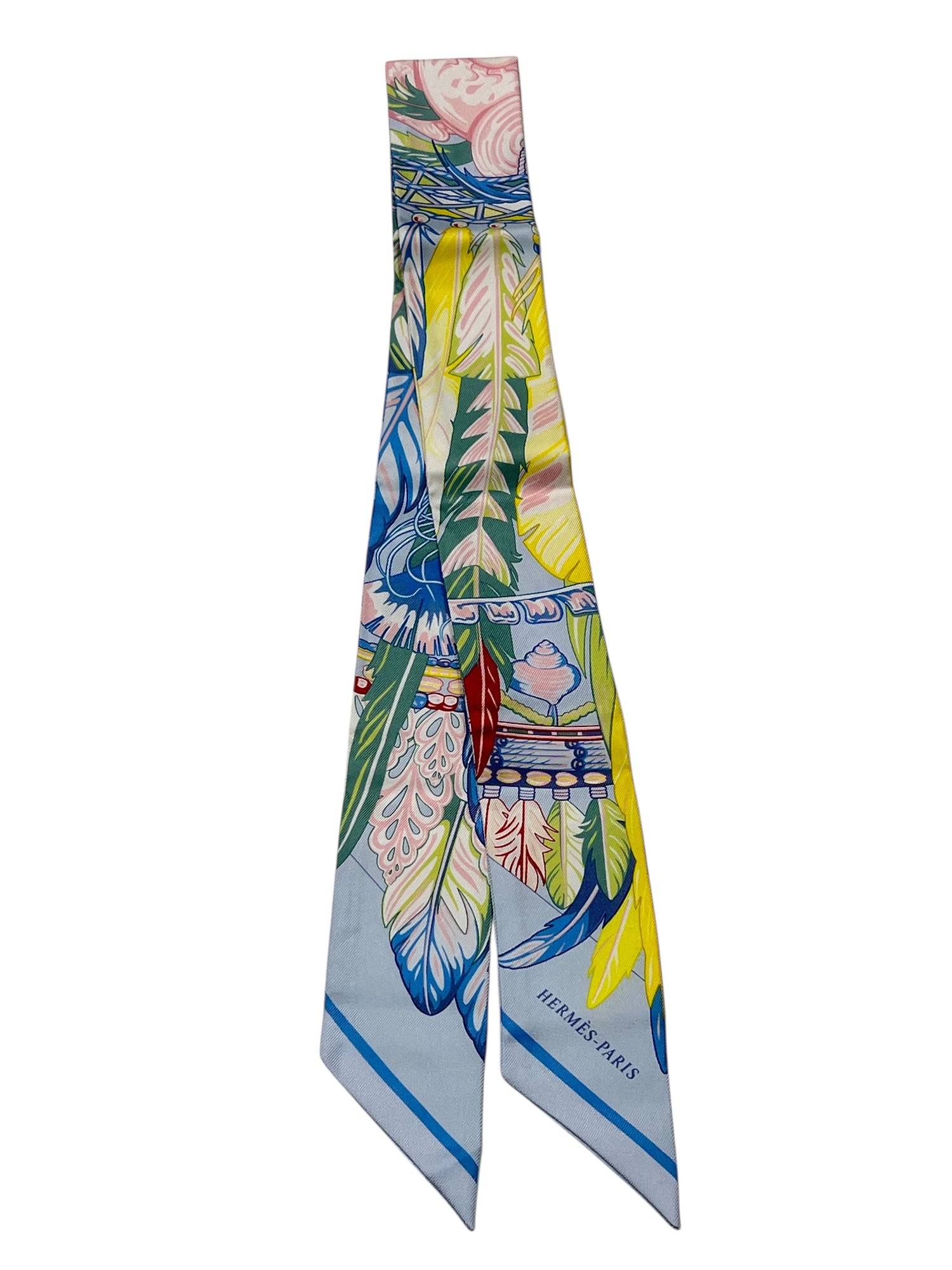 Hermès - Twilly tons jaune/bleu ciel