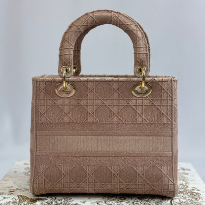 Dior - Lady Dior 中号藤帆布包