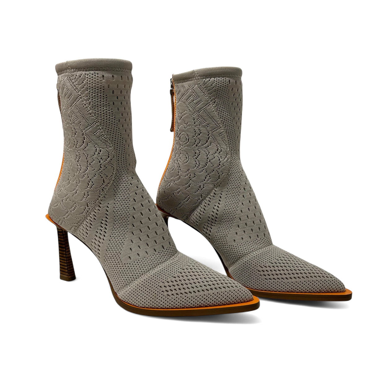 Fendi - FFrame Jacquard ankle boots size 40