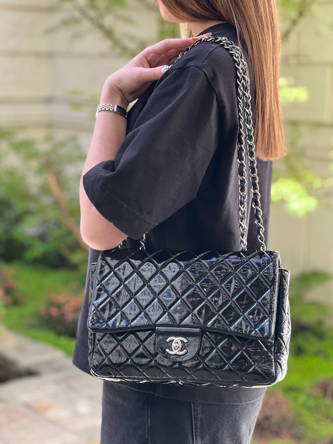 Chanel - Sac Timeless Jumbo Vernis