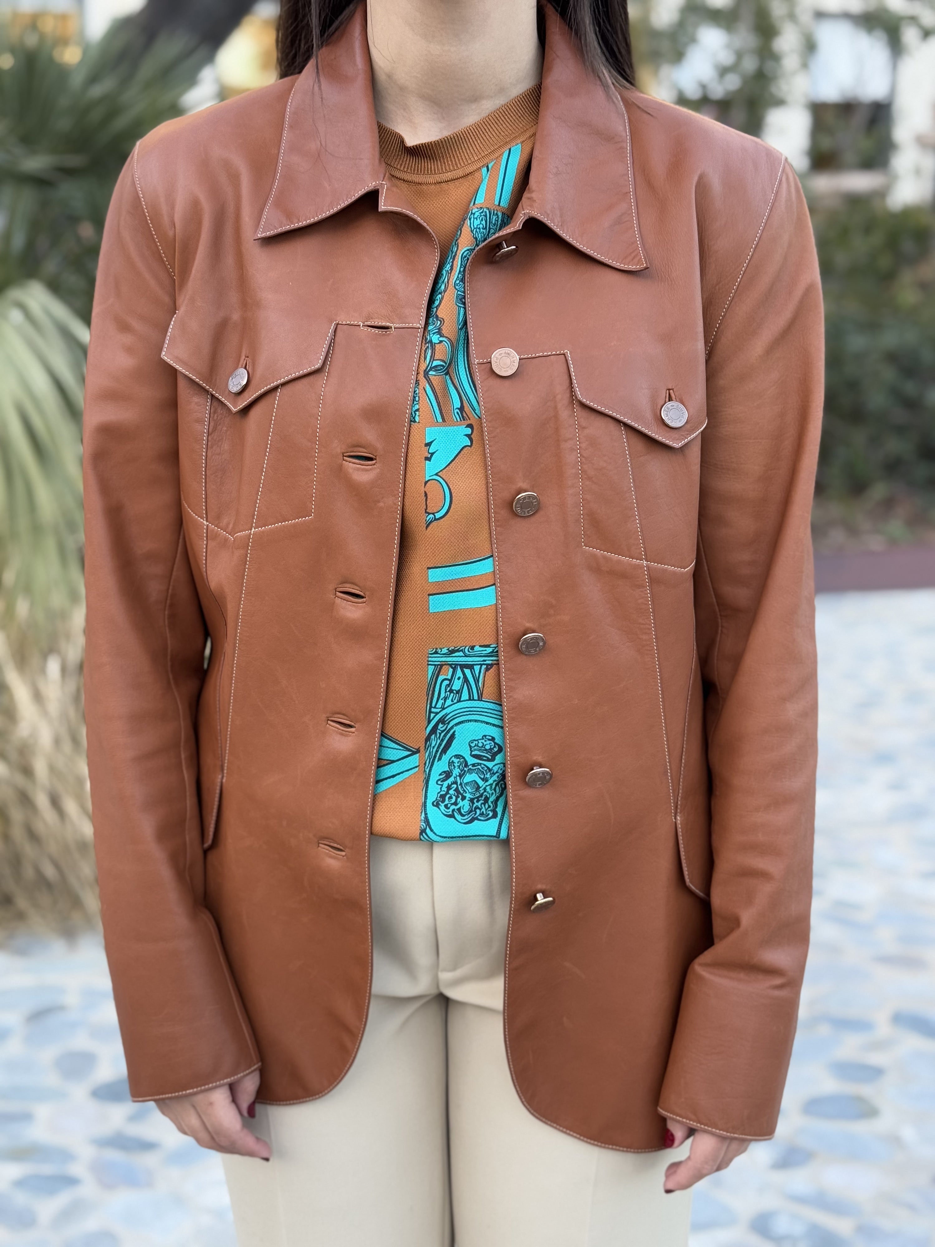 Hermès - Lederjacke Gr. 40