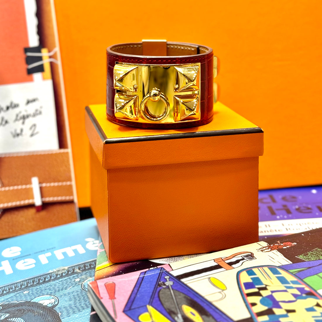 에르메스 - 크로코 T.2 목걸이 브레이슬릿