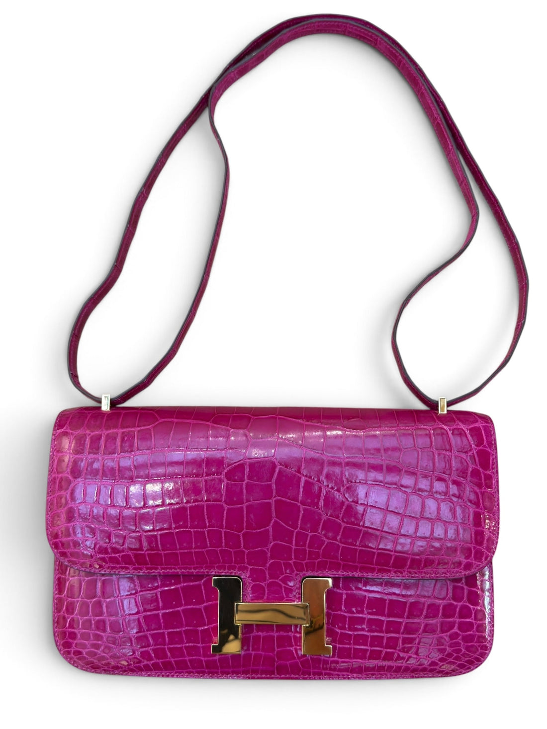 Hermès - Constance Elan Rose Porosus Crocodile bag