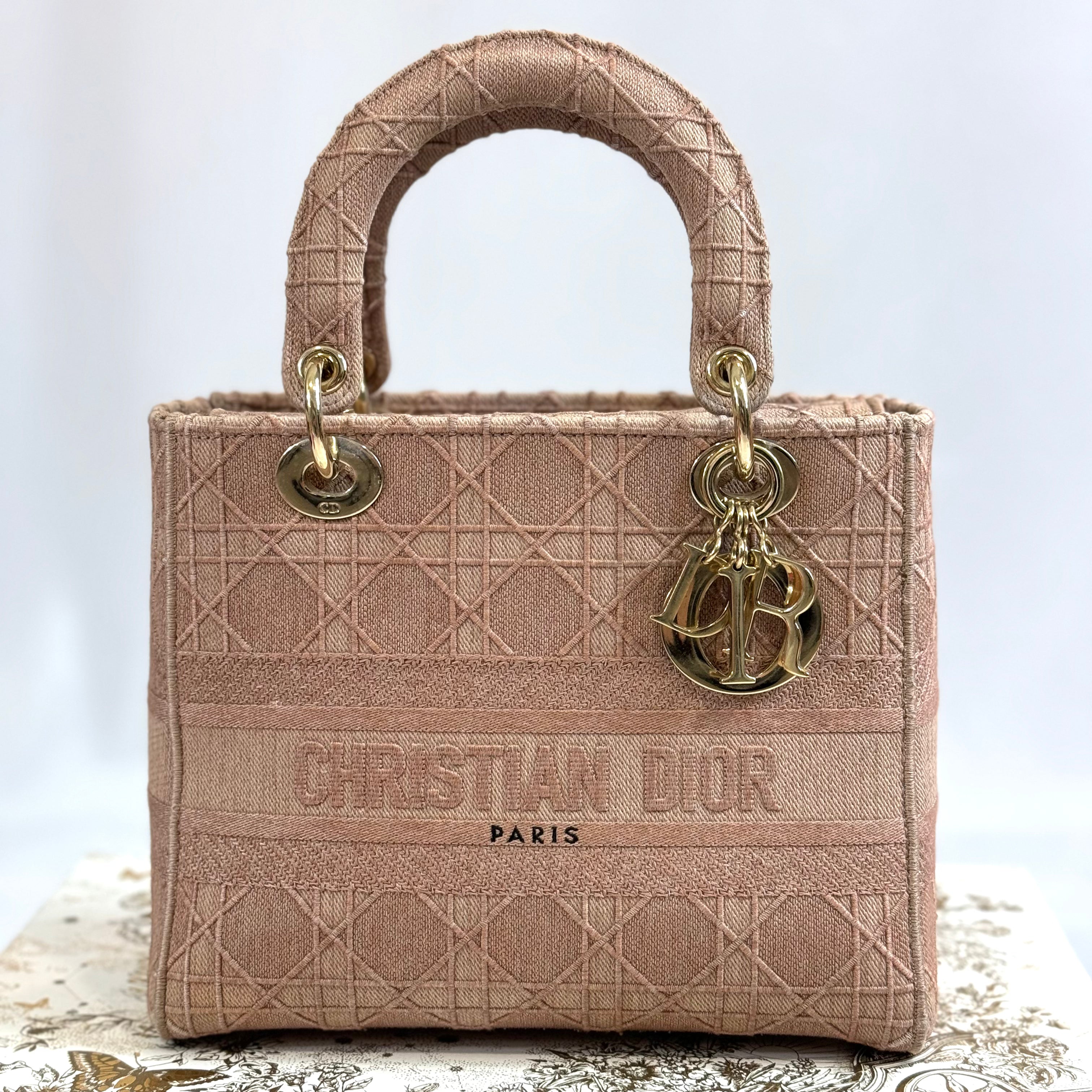 Dior - Lady Dior 中号藤帆布包