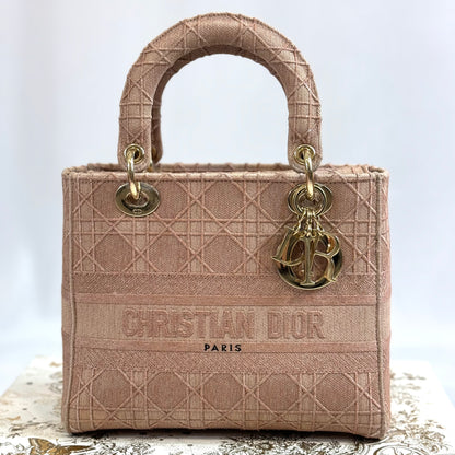 Dior - Lady Dior 中号藤帆布包