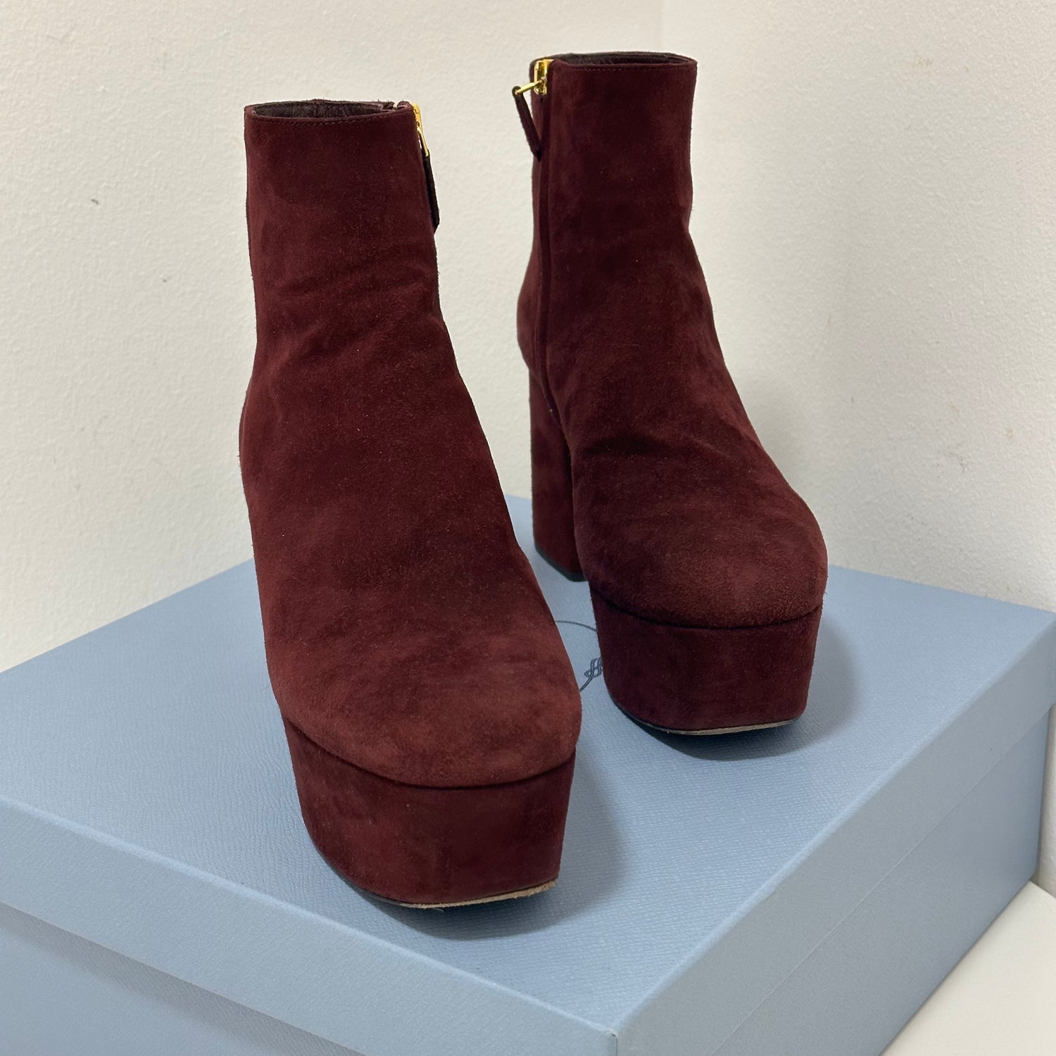 Prada velvet ankle boots on sale