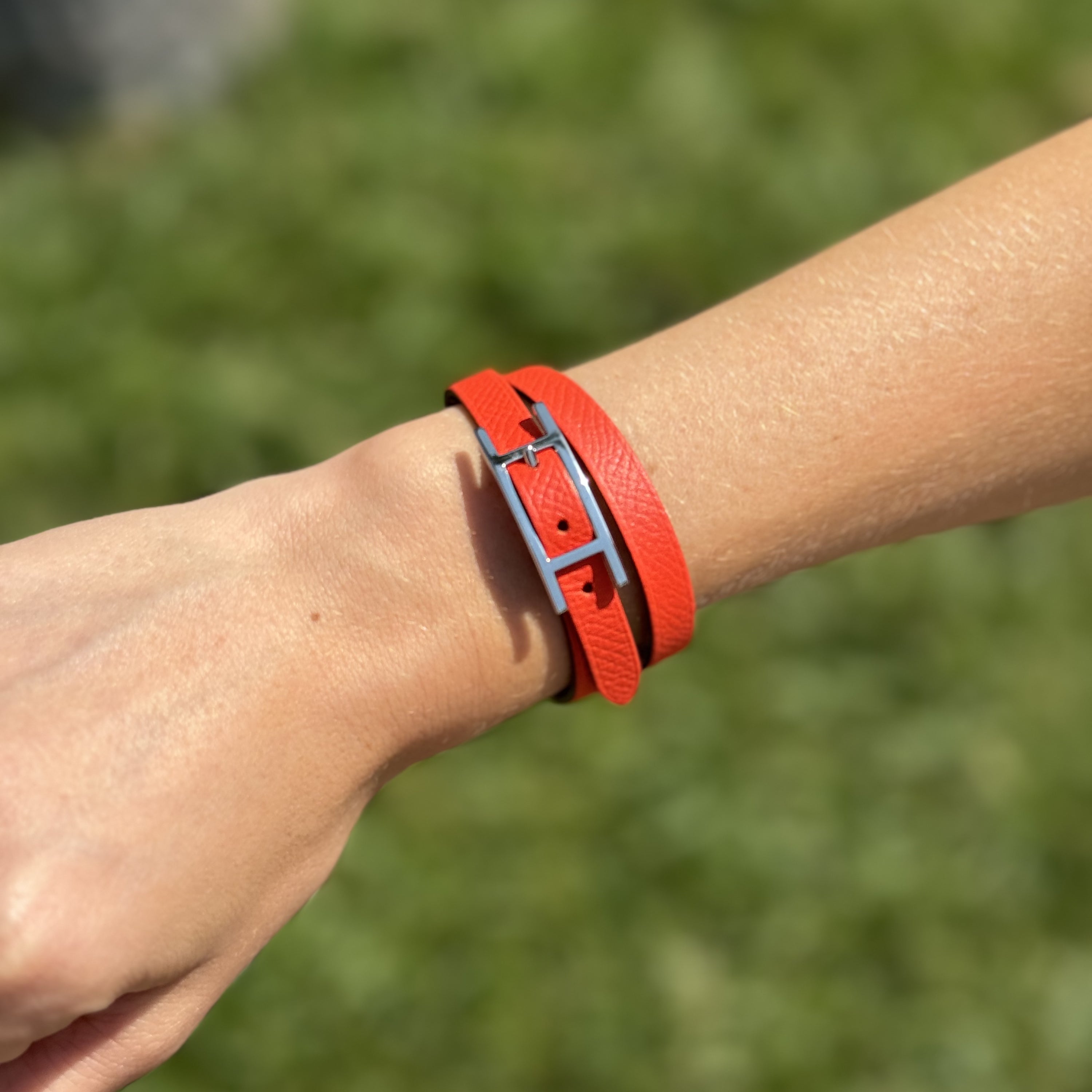 Hermès - Bracciale Behapi doppio giro reversibile T3