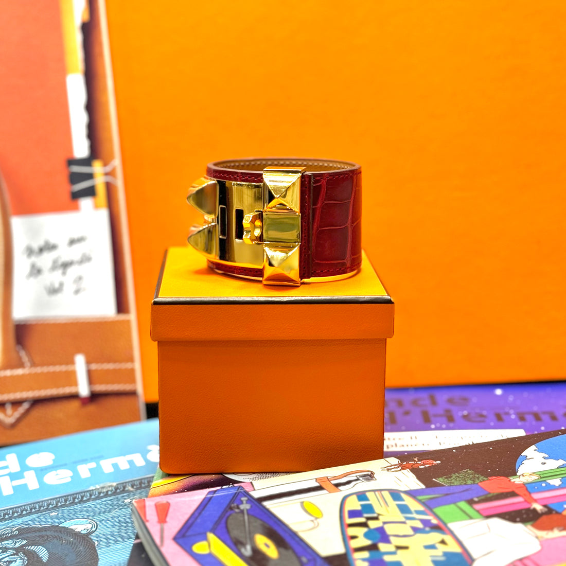 에르메스 - 크로코 T.2 목걸이 브레이슬릿