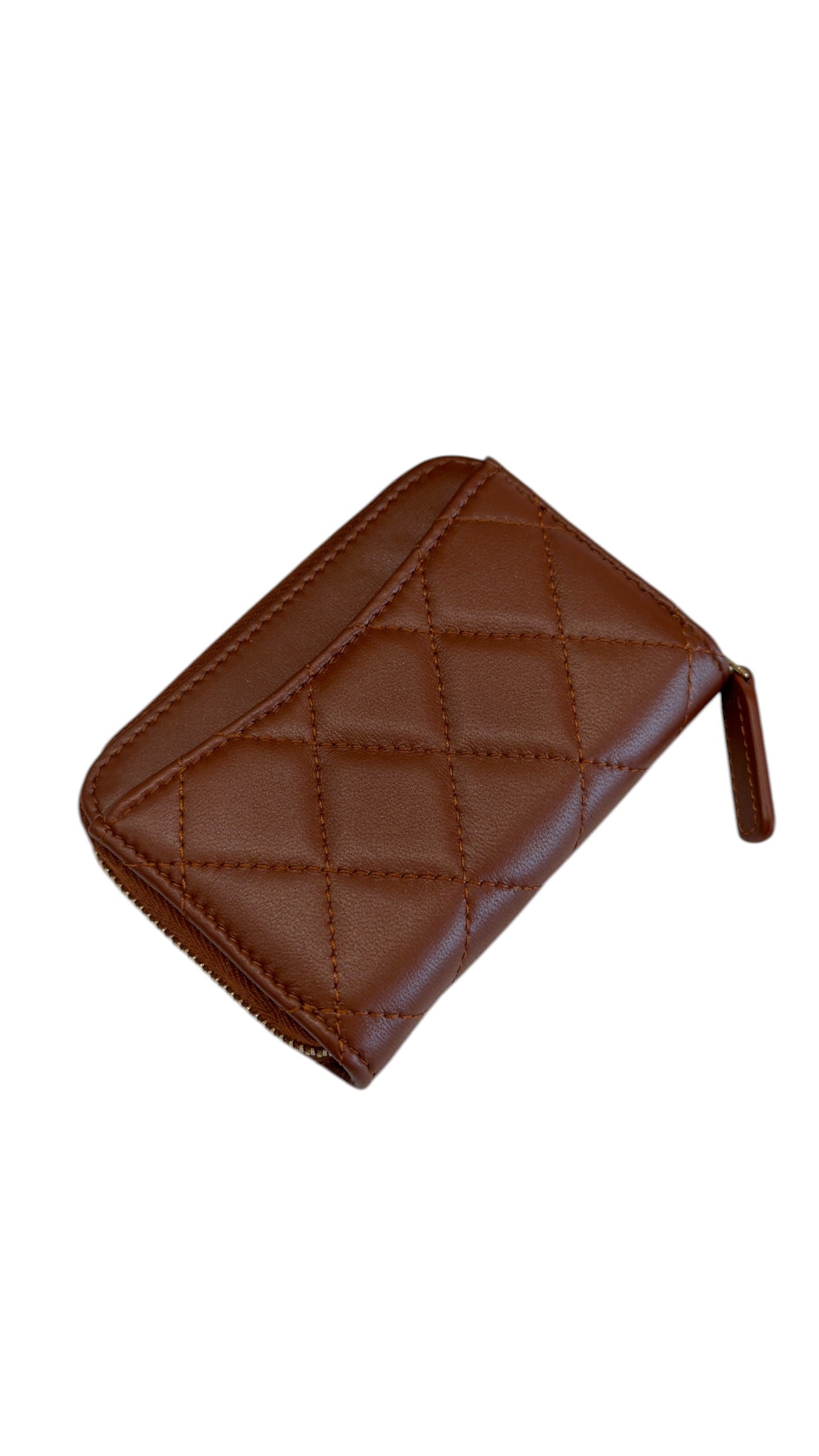 Chanel - Porte monnaie cuir agneau marron