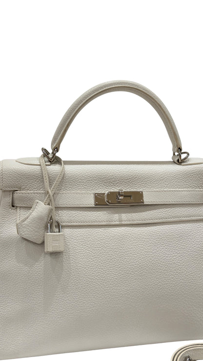 Hermès - Sac Kelly 32 Togo Blanc