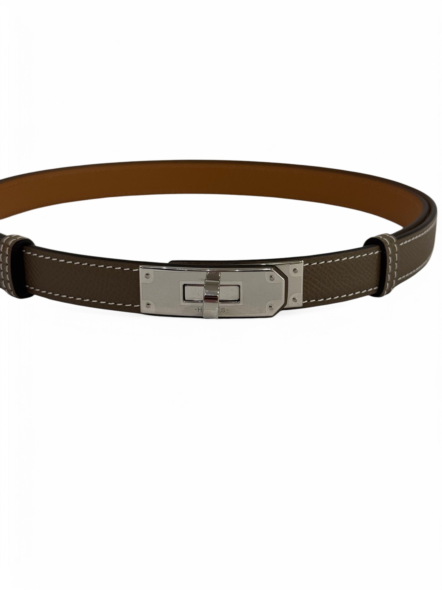 Hermès - Kelly-Gürtel Etoupe/ PHW