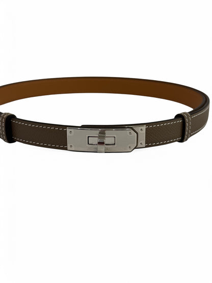 Hermès - Kelly-Gürtel Etoupe/ PHW