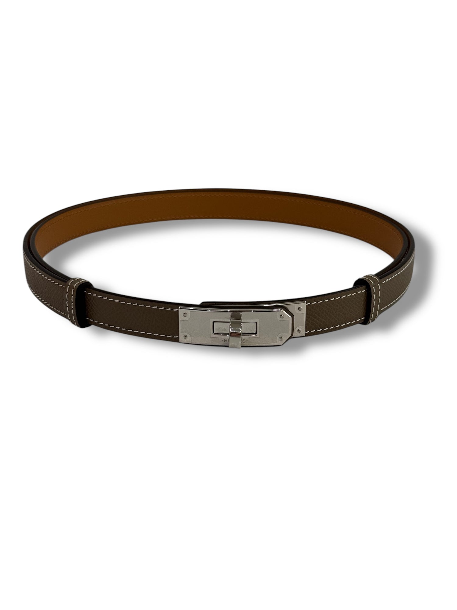 Hermès - Kelly-Gürtel Etoupe/ PHW