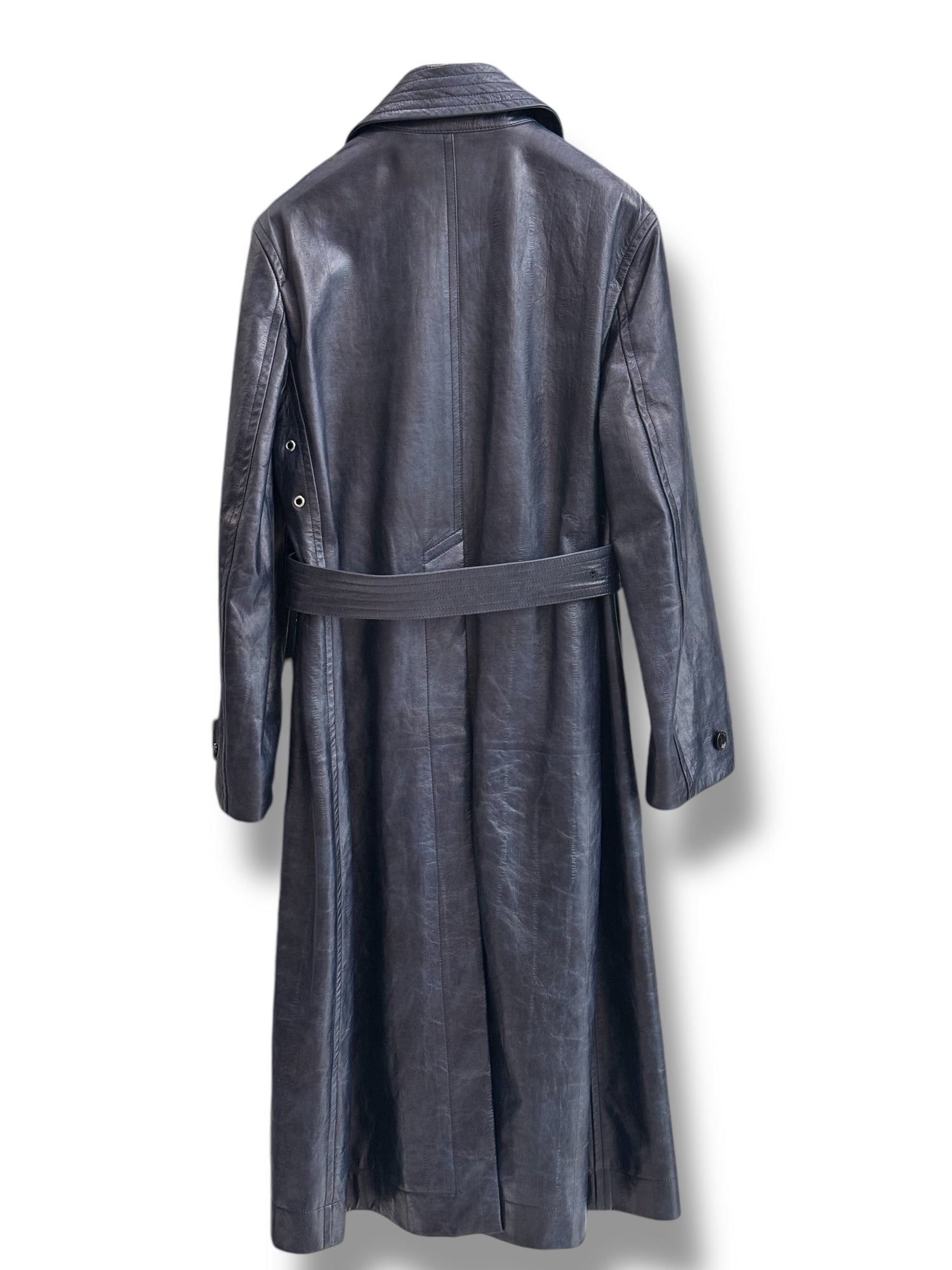 Bottega Veneta - Trench en cuir marine