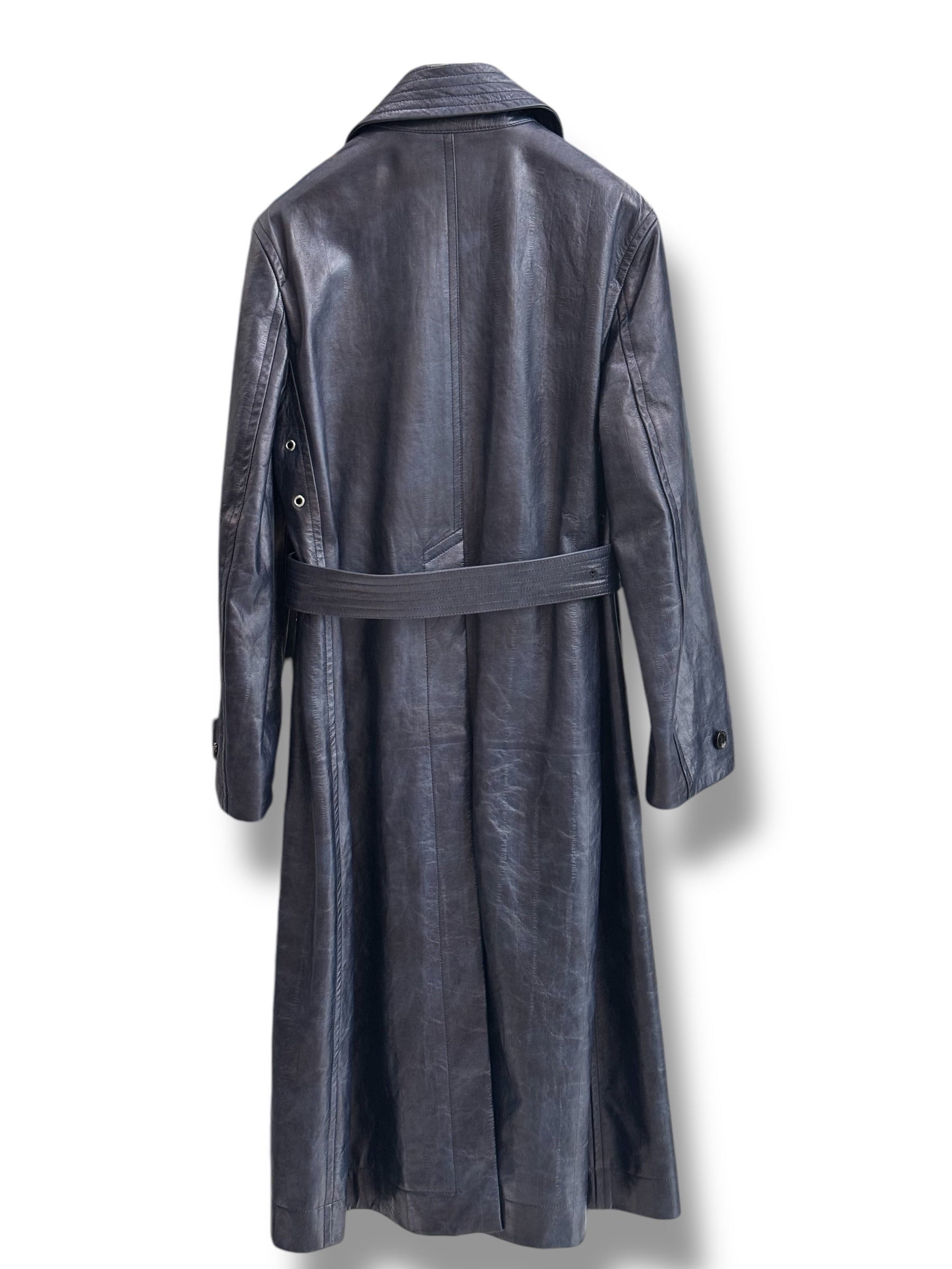 Bottega Veneta - Trench en cuir marine