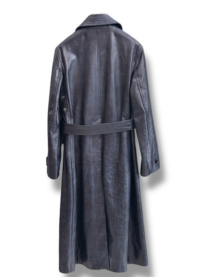 Bottega Veneta - Trench en cuir marine