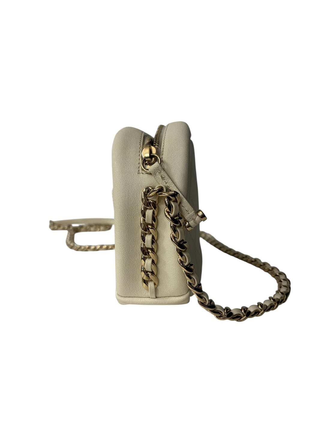 Chanel: Camera-Tasche in Elfenbein und Gold