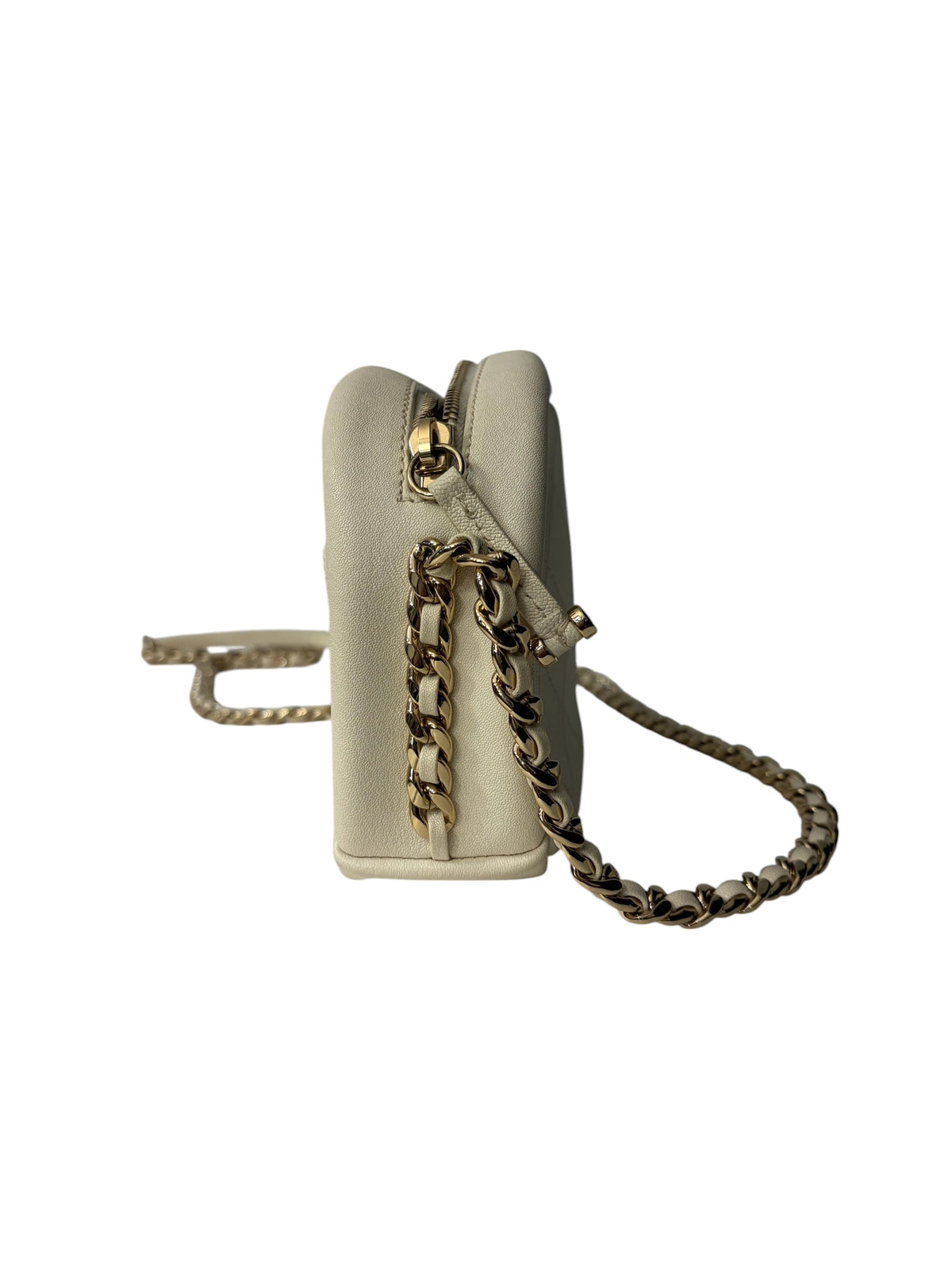 Chanel: Camera-Tasche in Elfenbein und Gold