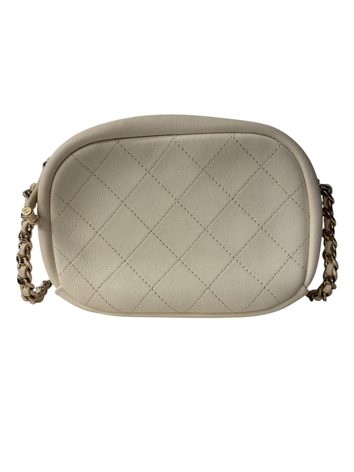 Chanel: Camera-Tasche in Elfenbein und Gold