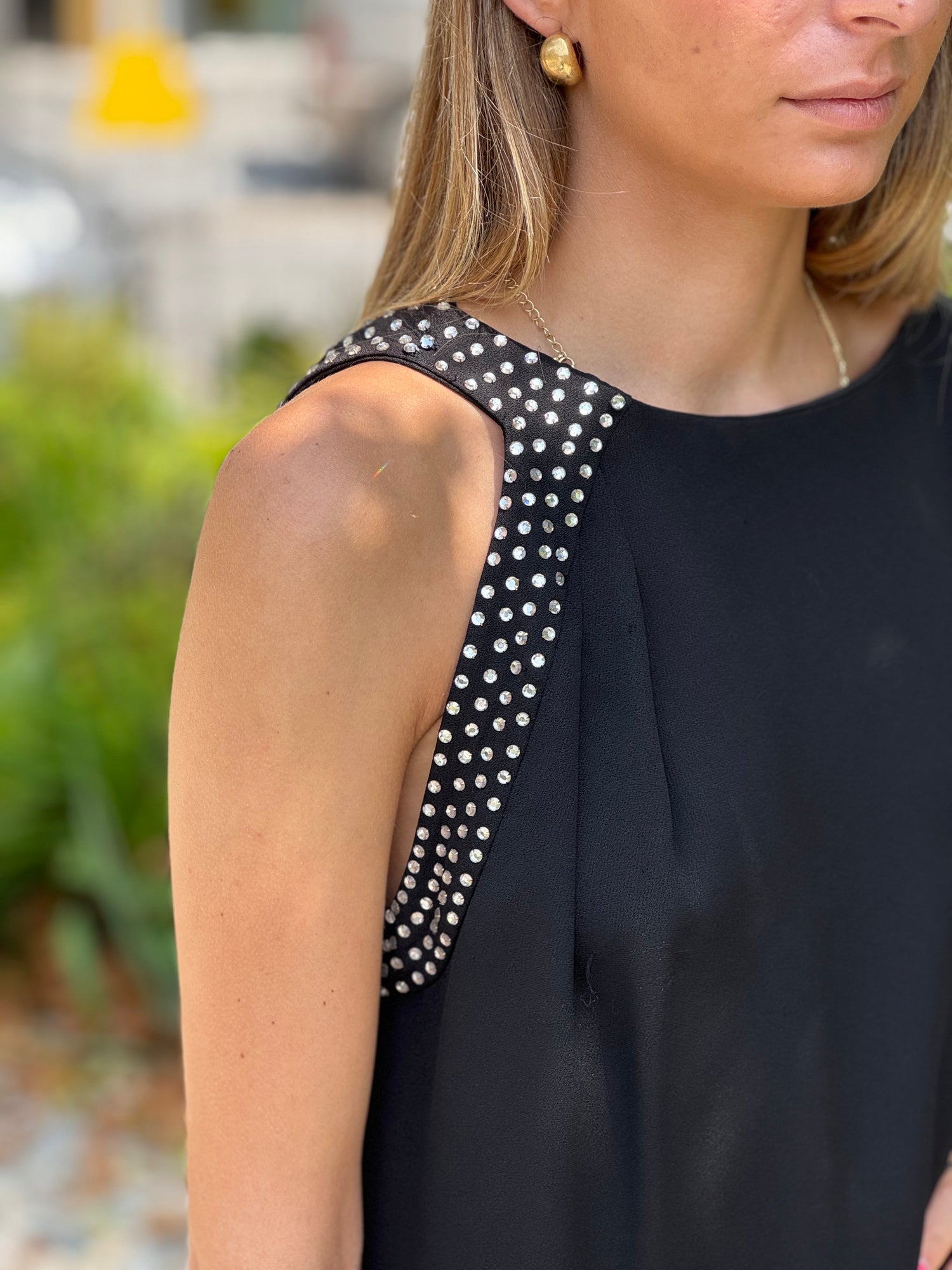Saint Laurent - Vestito asimmetrico con strass tg.36
